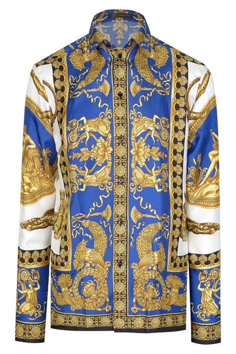 blue and gold white shirt versace|shirts xl Versace.